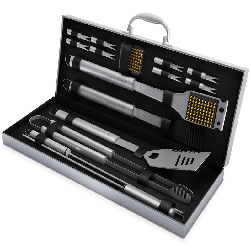 Home-Complete 16-Piece BBQ Grill Accessories Set - Barbecue Tool Kit with Aluminum Case for Home Grilling - Great Gift for Birthday or Fatherâ€™s Day by Home-Complete - Image 1